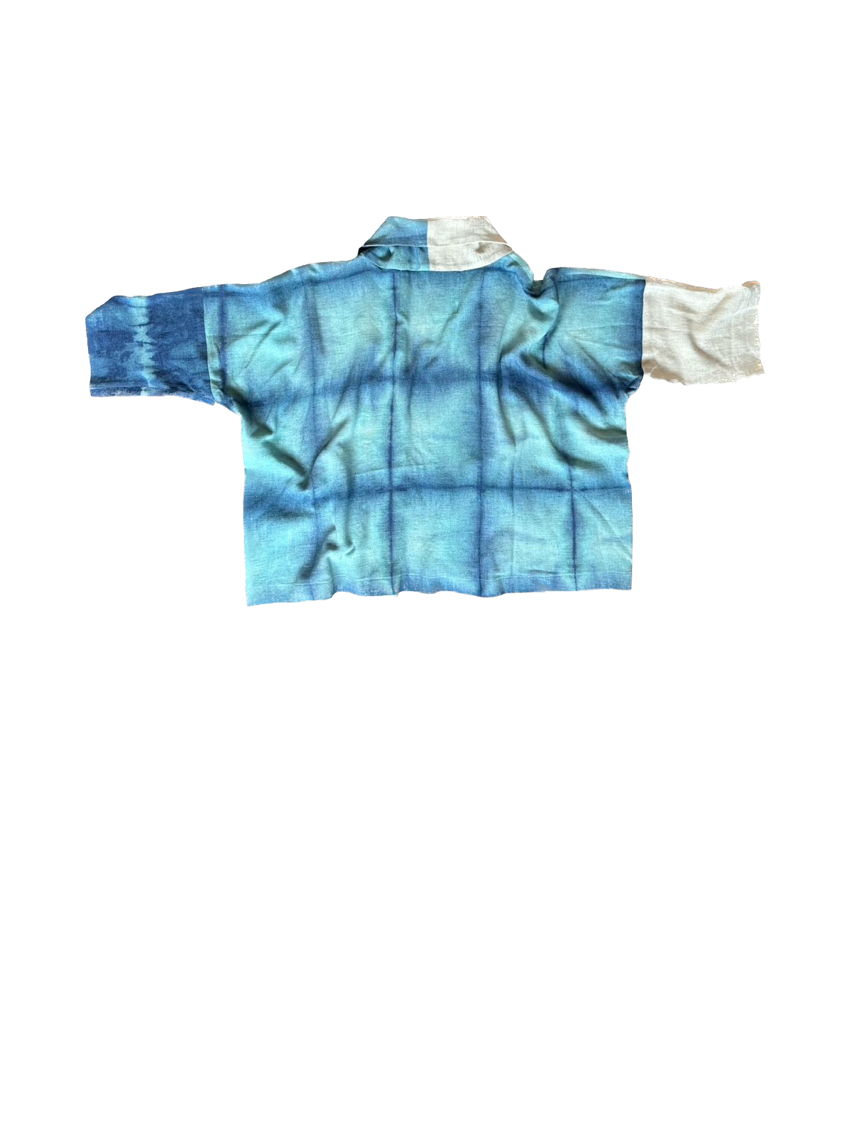 Haori Short Linen Indigo Block