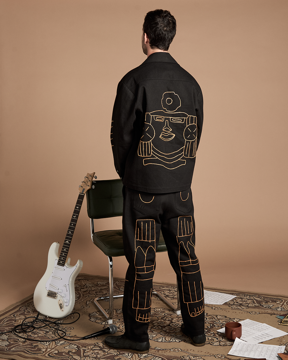 Black Orange Eagle Jacket
