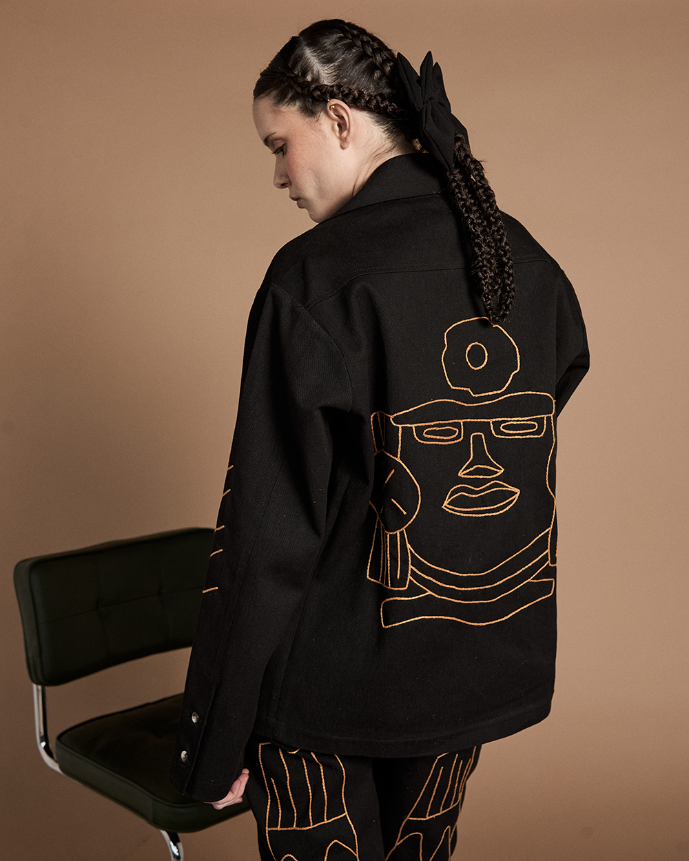 Black Orange Eagle Jacket