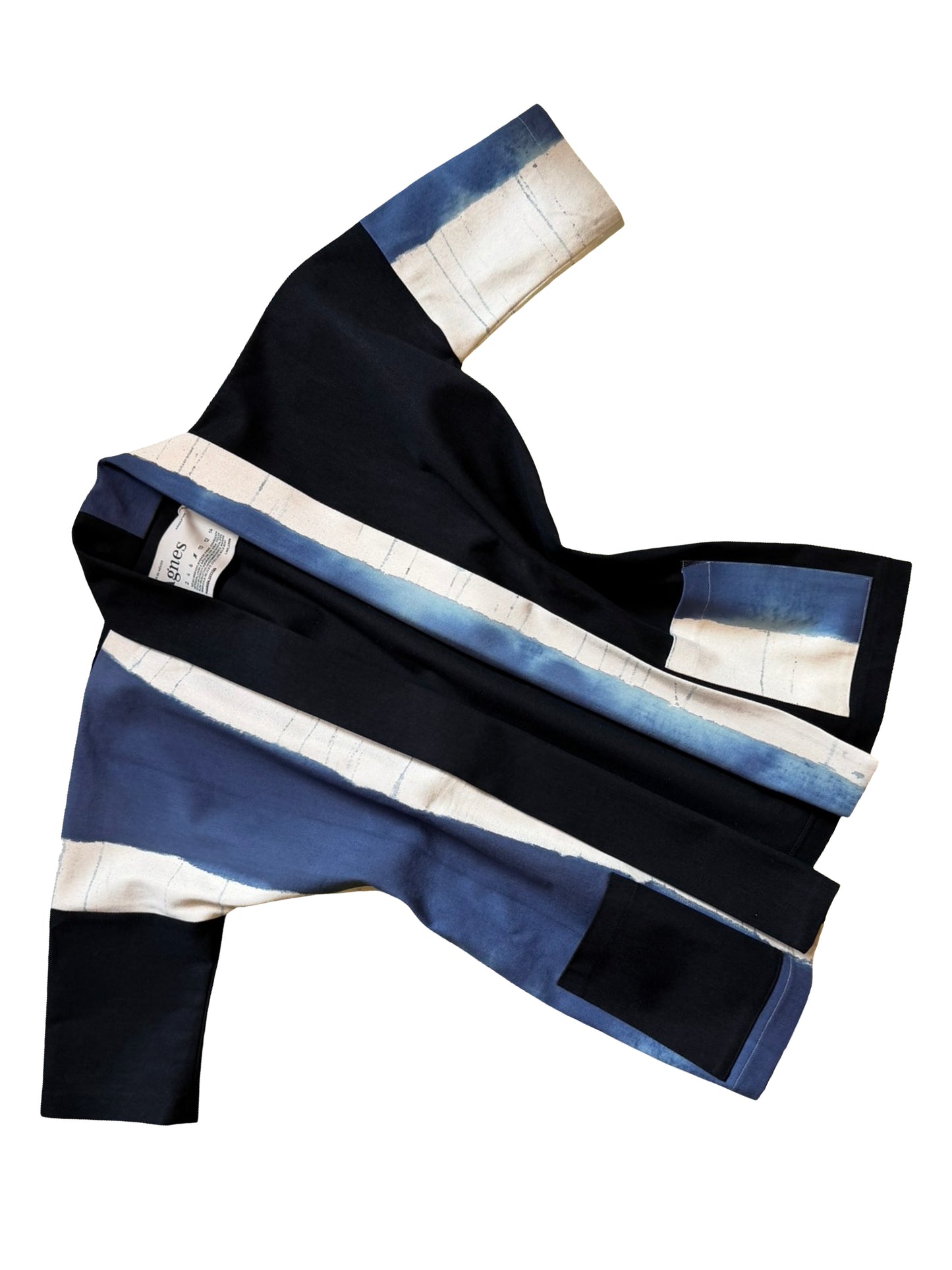 Haori Largo Block Añil & Iron