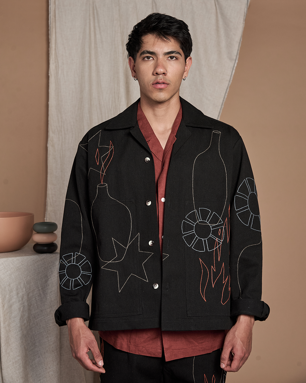 Black Orange Eagle Jacket